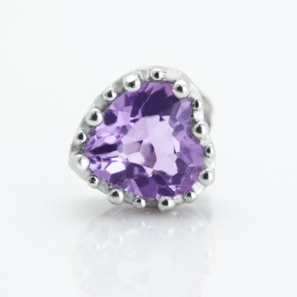 Natural Amethyst Sterling Silver Earrings - Picture 2 of 3